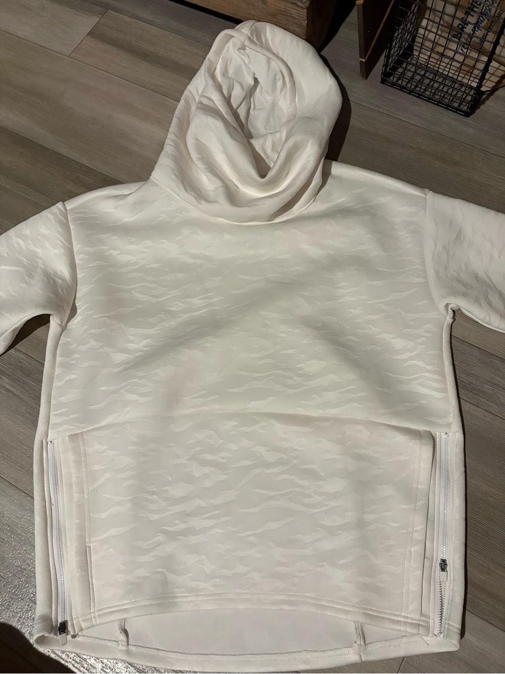 Women’s White Hooded Pullover Sweatshirt